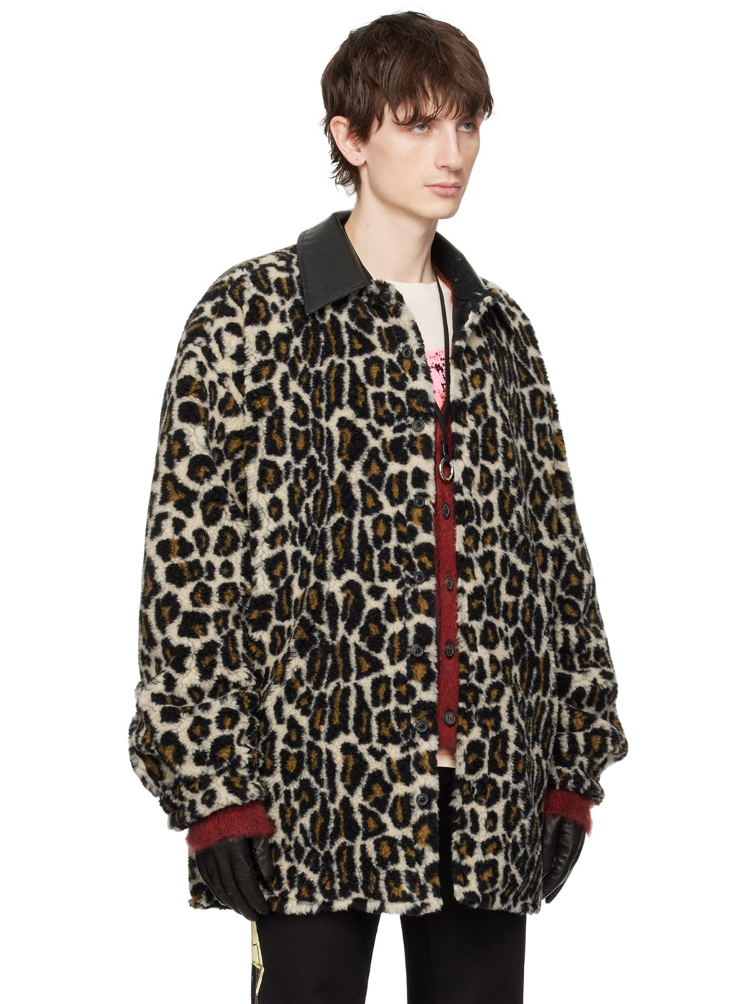 Black & Beige Leopard Print Jacket - 2