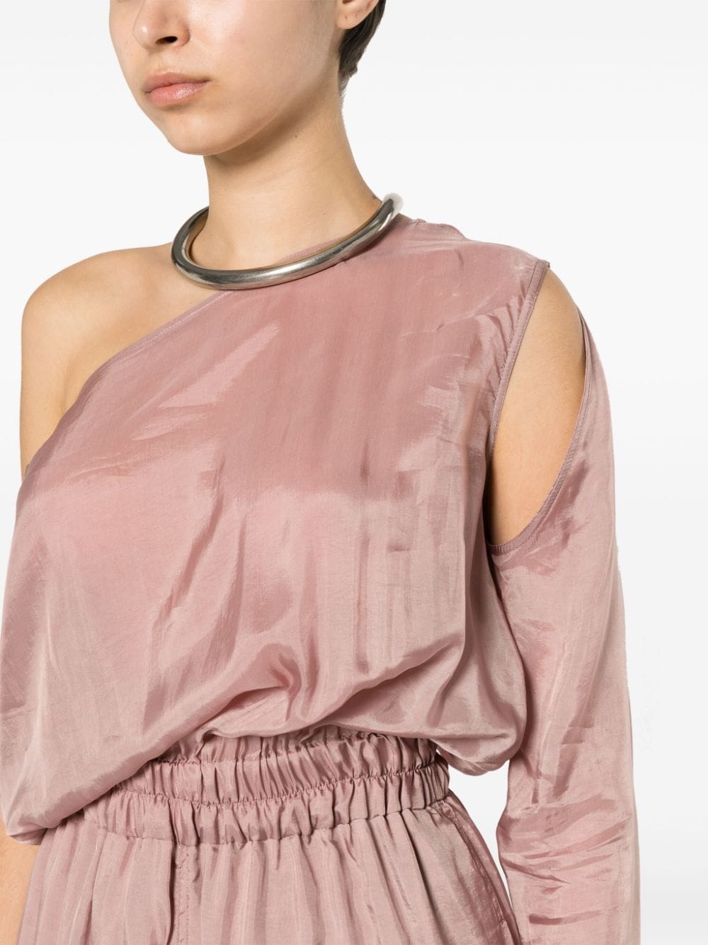 asymmetric organza playsuit - 5