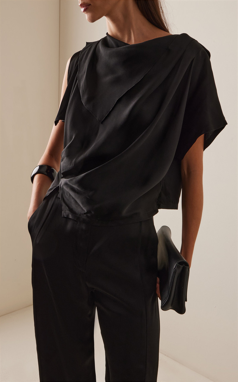 RACHEL COMEY Sashay Satin Top black outlook