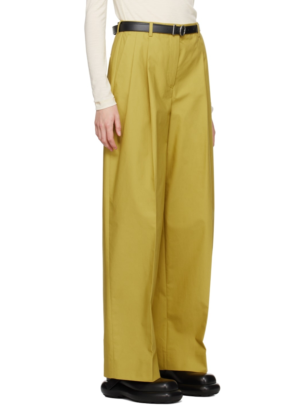 Khaki Pleated Trousers - 2