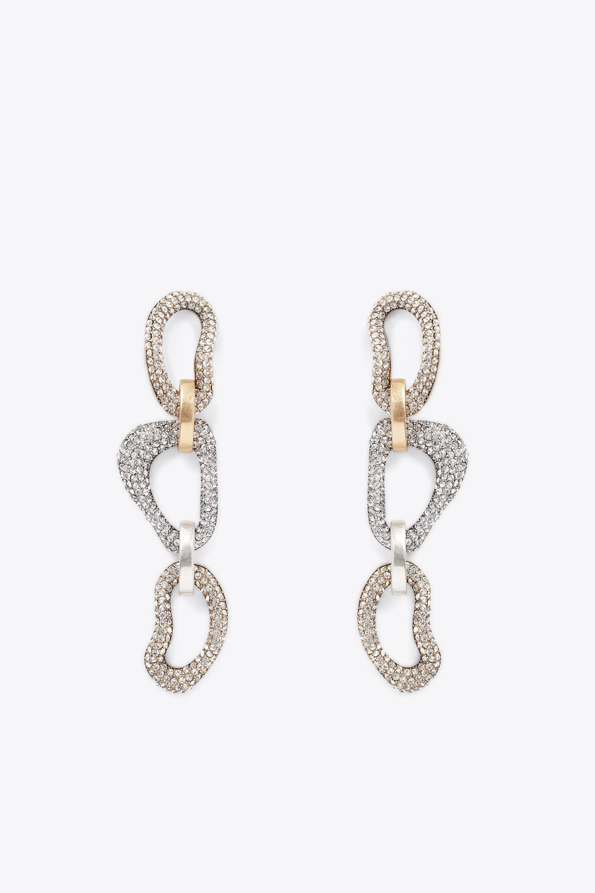 CRYSTAL LINK DROP EARRINGS - 1