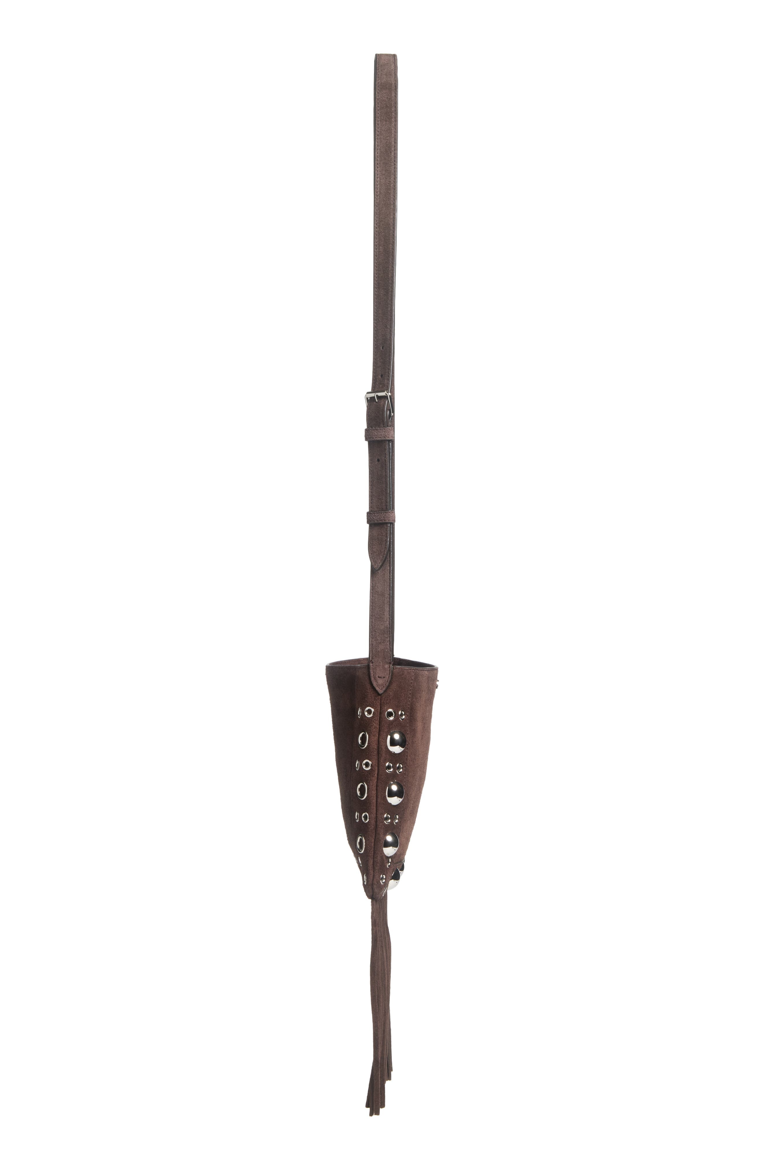 Valentino Garavani Small Nellcôte Fringe Stud Suede Crossbody Bag in Brown at Nordstrom - 7
