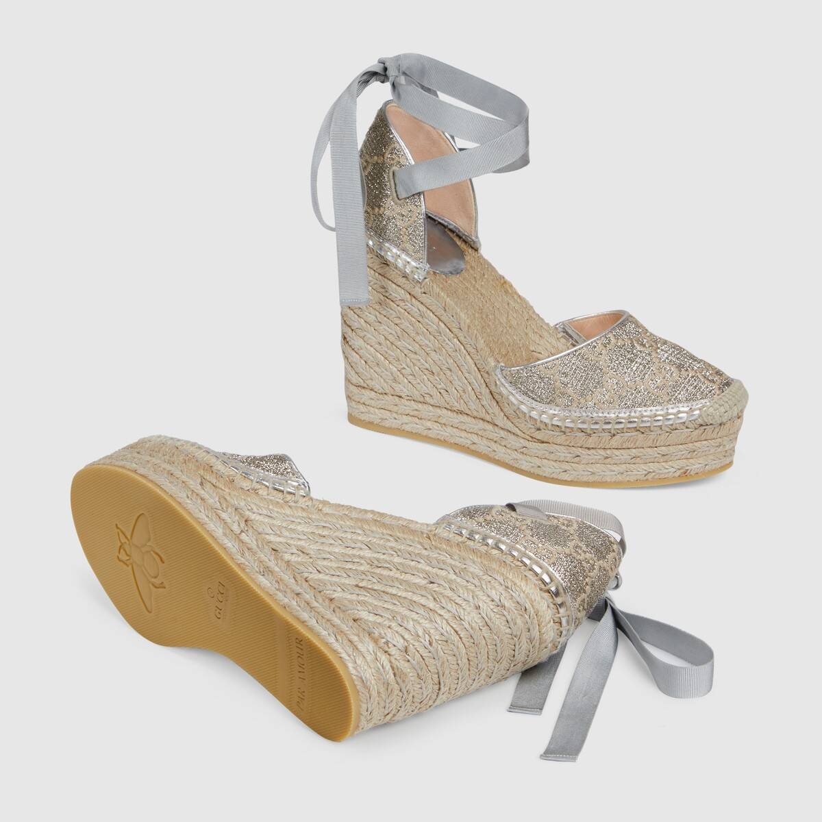 Women's Heritage GG lamé platform espadrille - 5