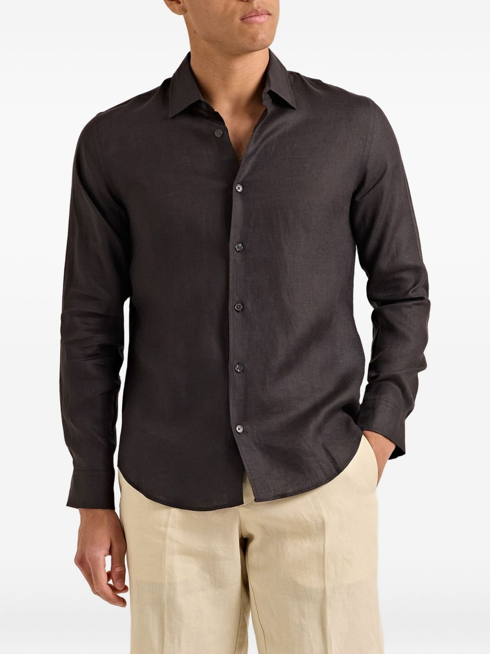 tailored linen shorts - 2