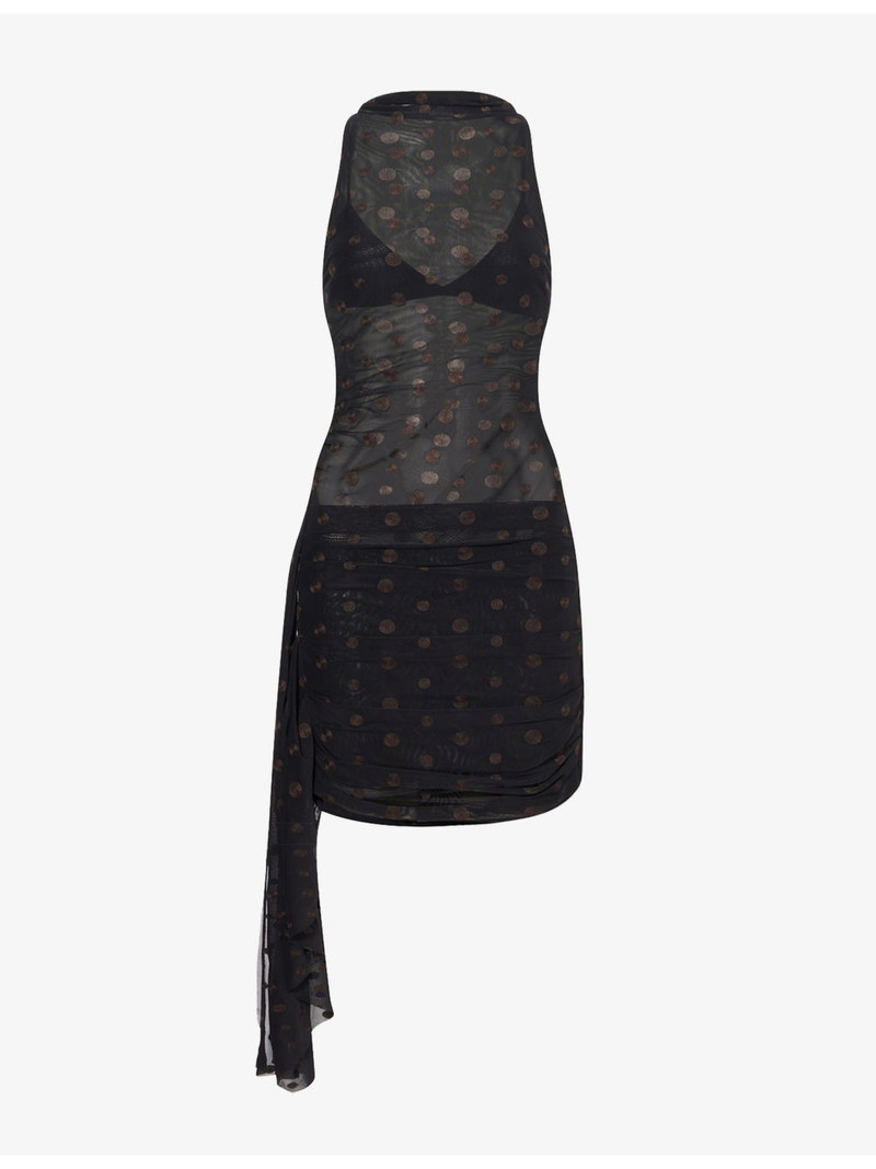 Karla Polka-Dot Stretch-Mesh Mini Dress - 1