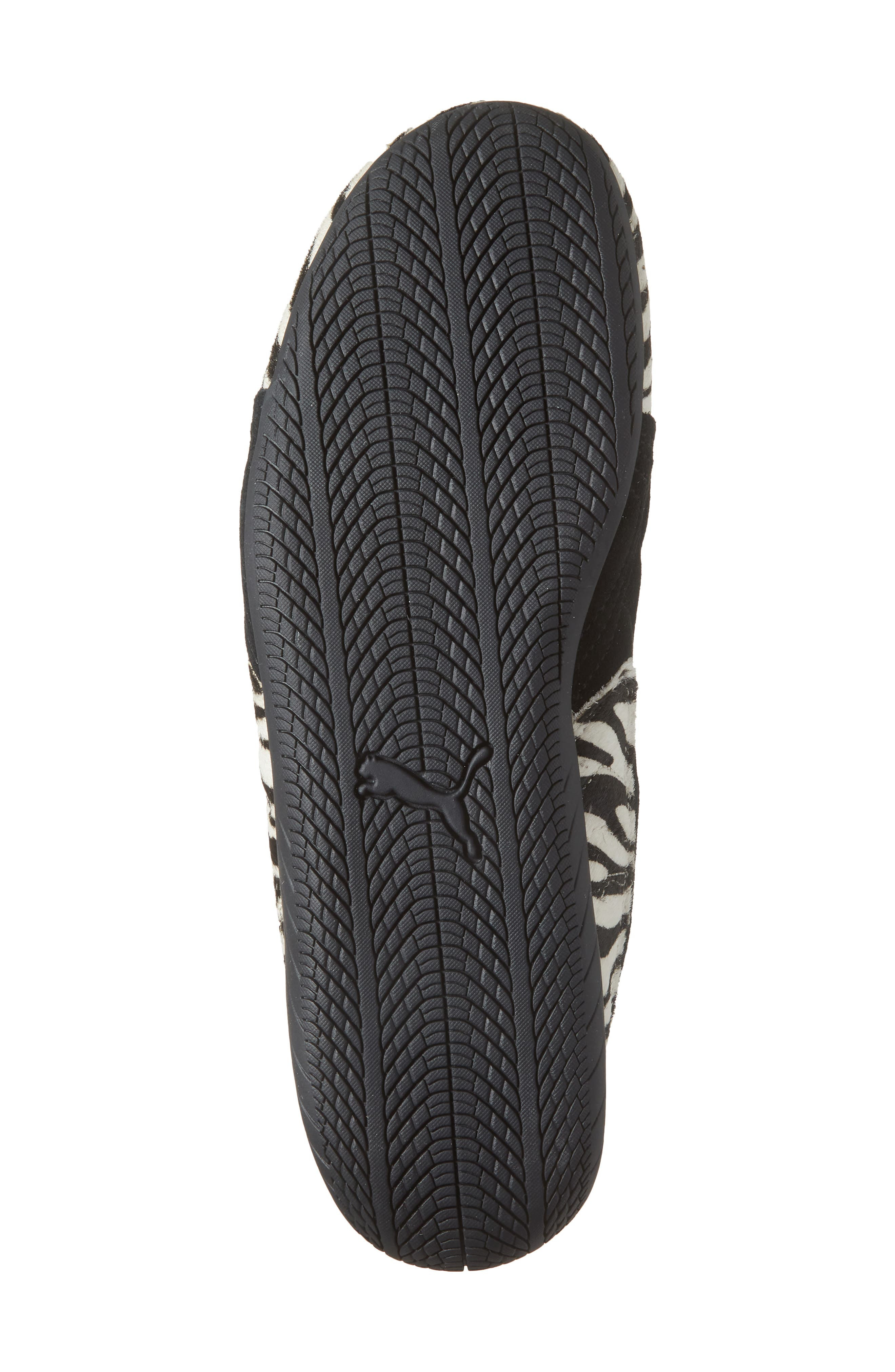 PUMA Speedcat Zebra Print Genuine Calf Hair Sneaker in Warm White/Puma Black at Nordstrom - 6