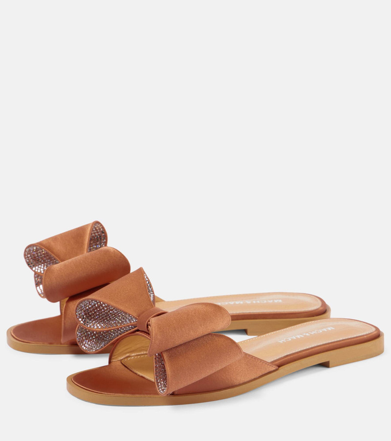 Le Cadeau Double Bow satin slides 5