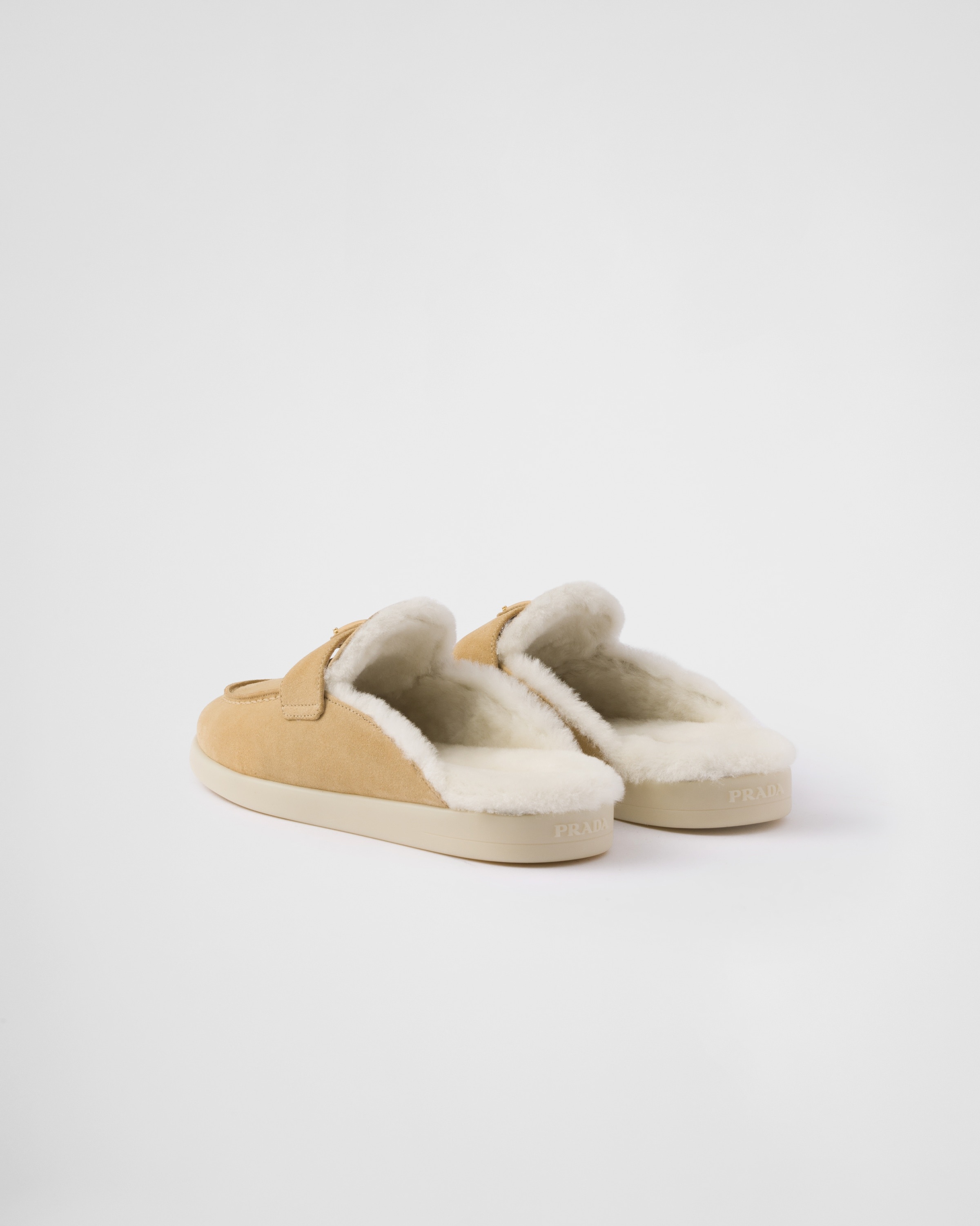 Suede and shearling mules - 5