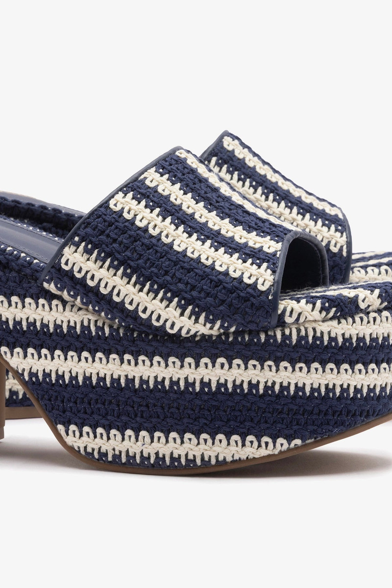 Miso Crochet Mule Striped Navy 4