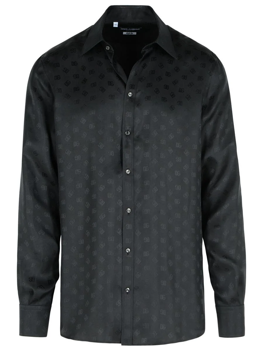 Dolce & Gabbana 'Monoram' Black Silk Shirt - 1