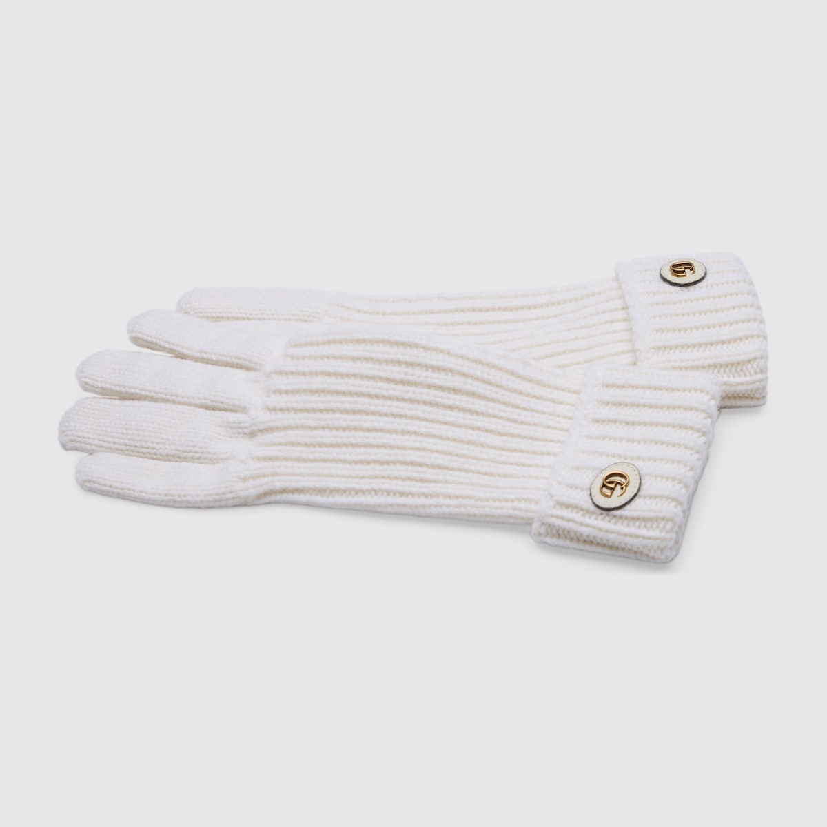 Wool cashmere gloves with Double G - 2