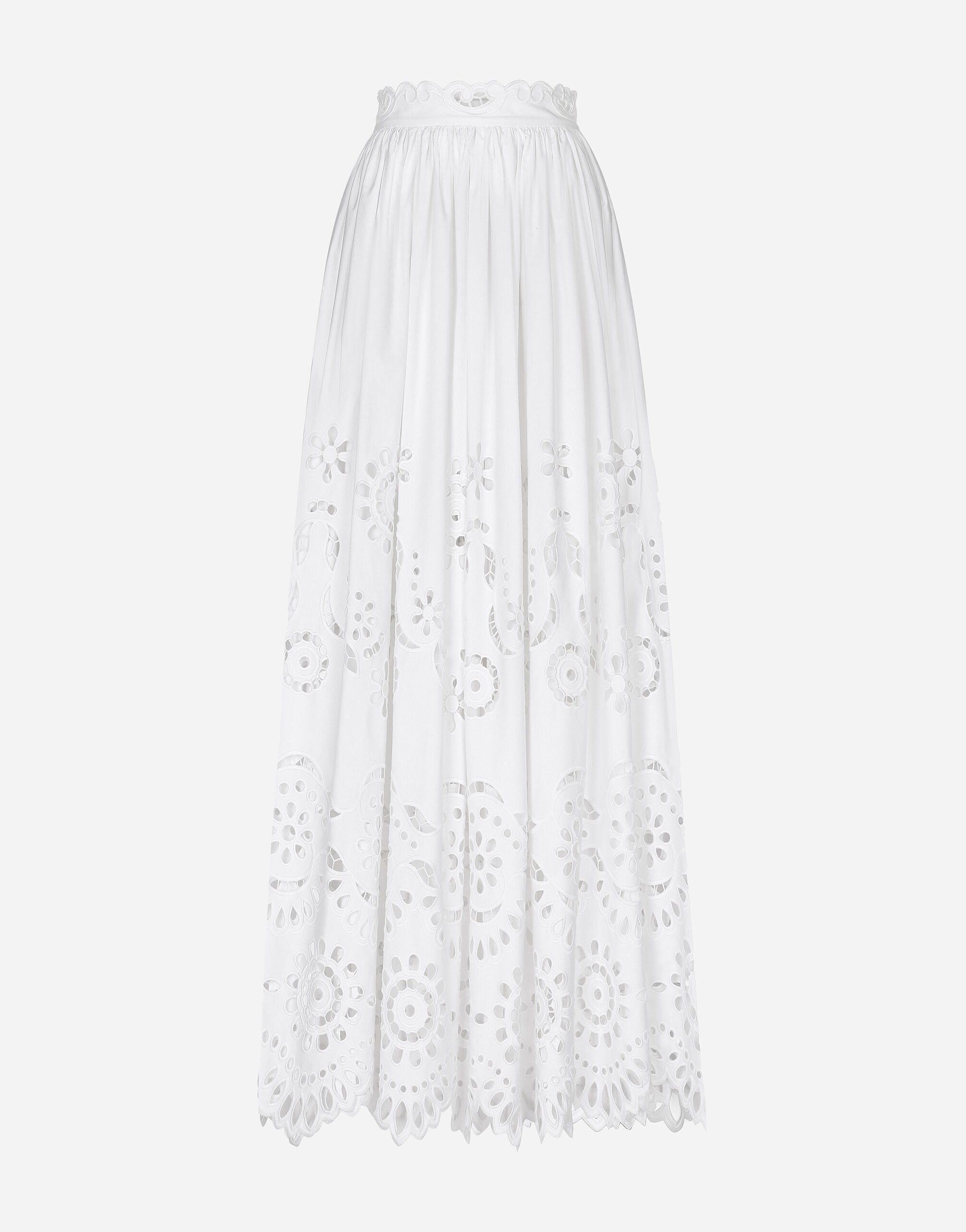 Long cotton circle skirt with cut-out detailing - 1