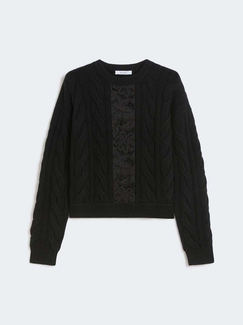 NOSTOC Wool and cashmere jumper with lace 1