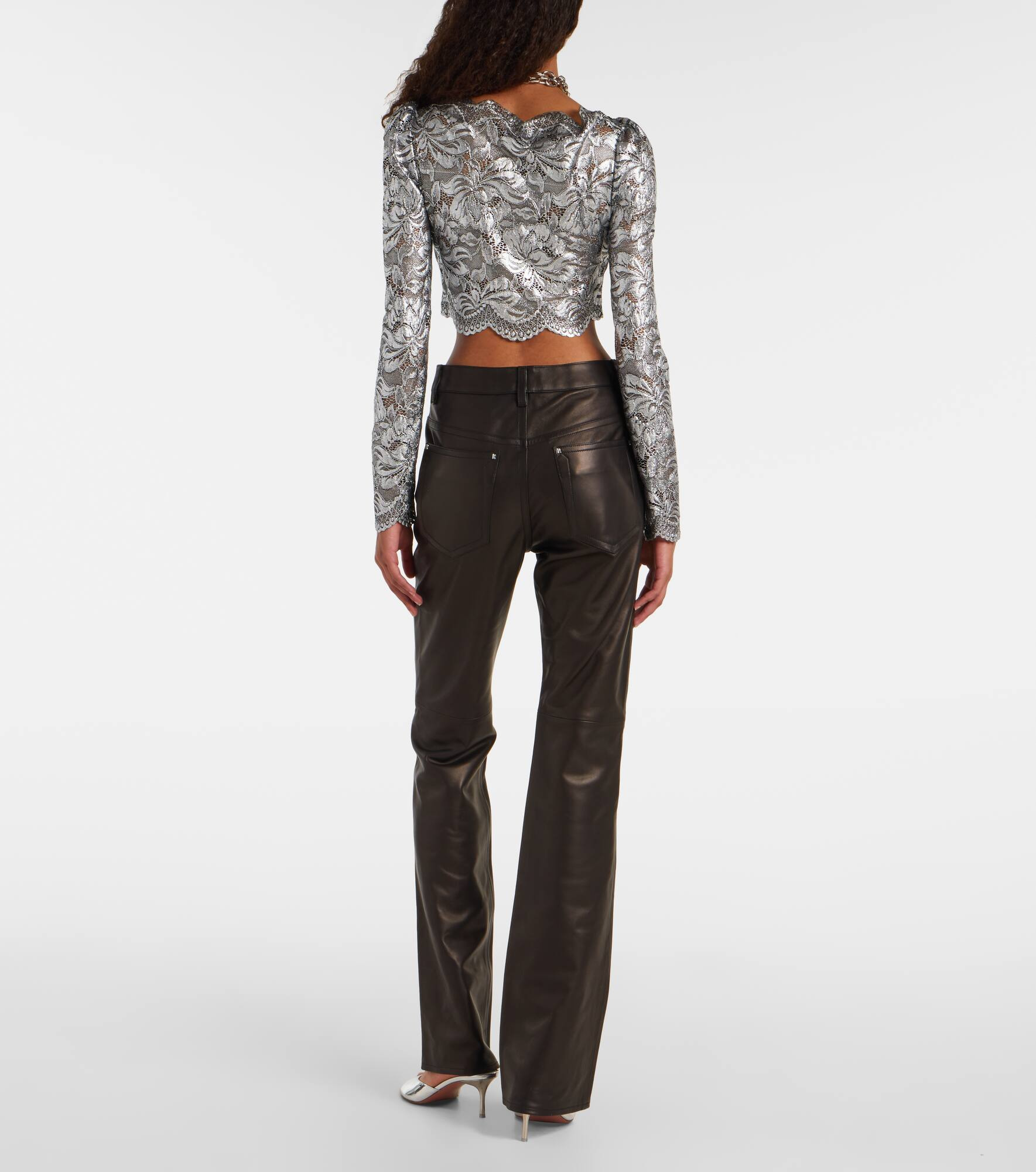 Leather flared pants - 3
