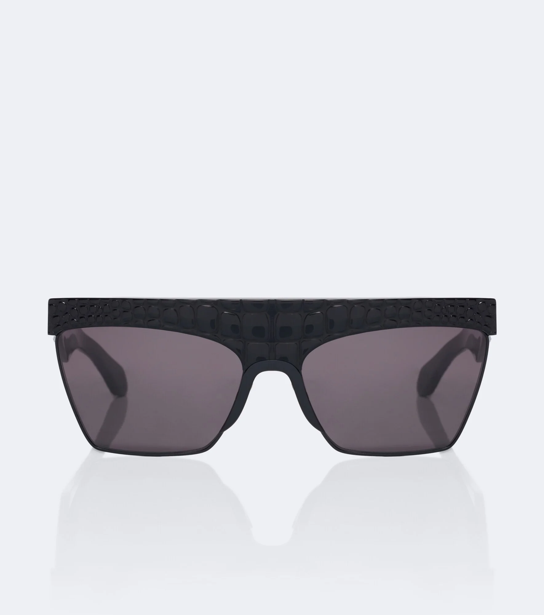 Croc-effect flat-top sunglasses - 1