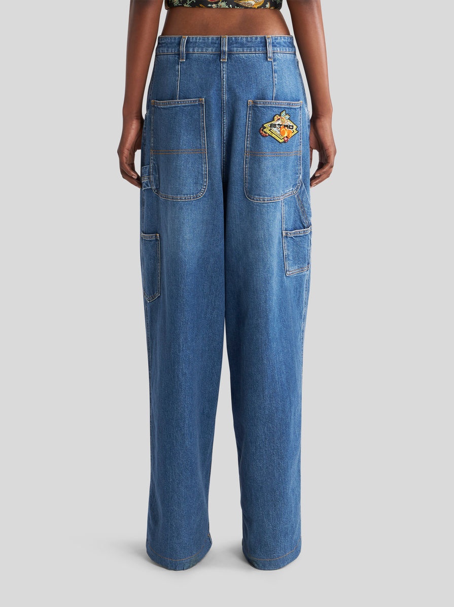 DENIM JEANS WITH APPLIED PATCH - 4