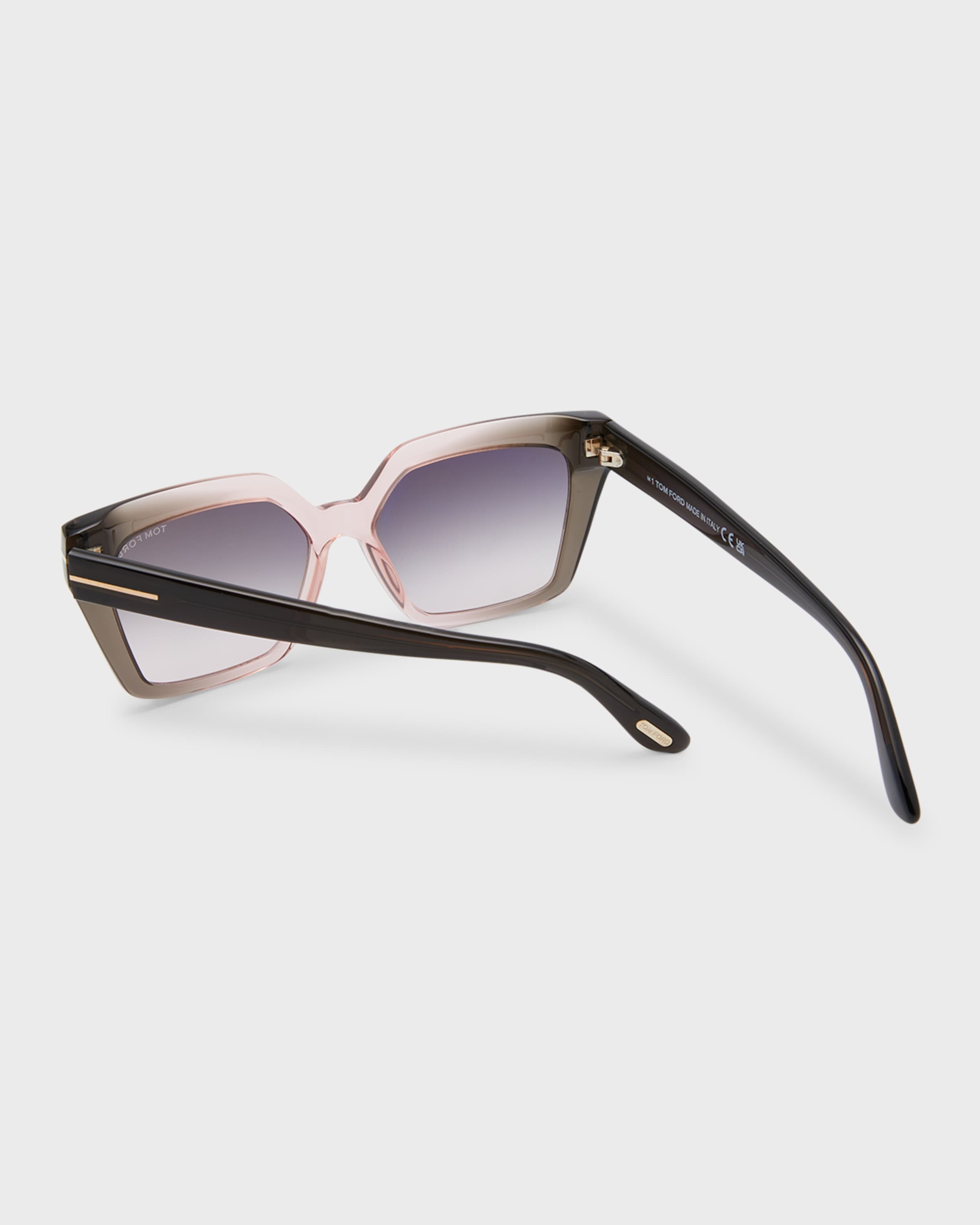 Transparent Two-Tone Acetate Cat-Eye Sunglasses - 2