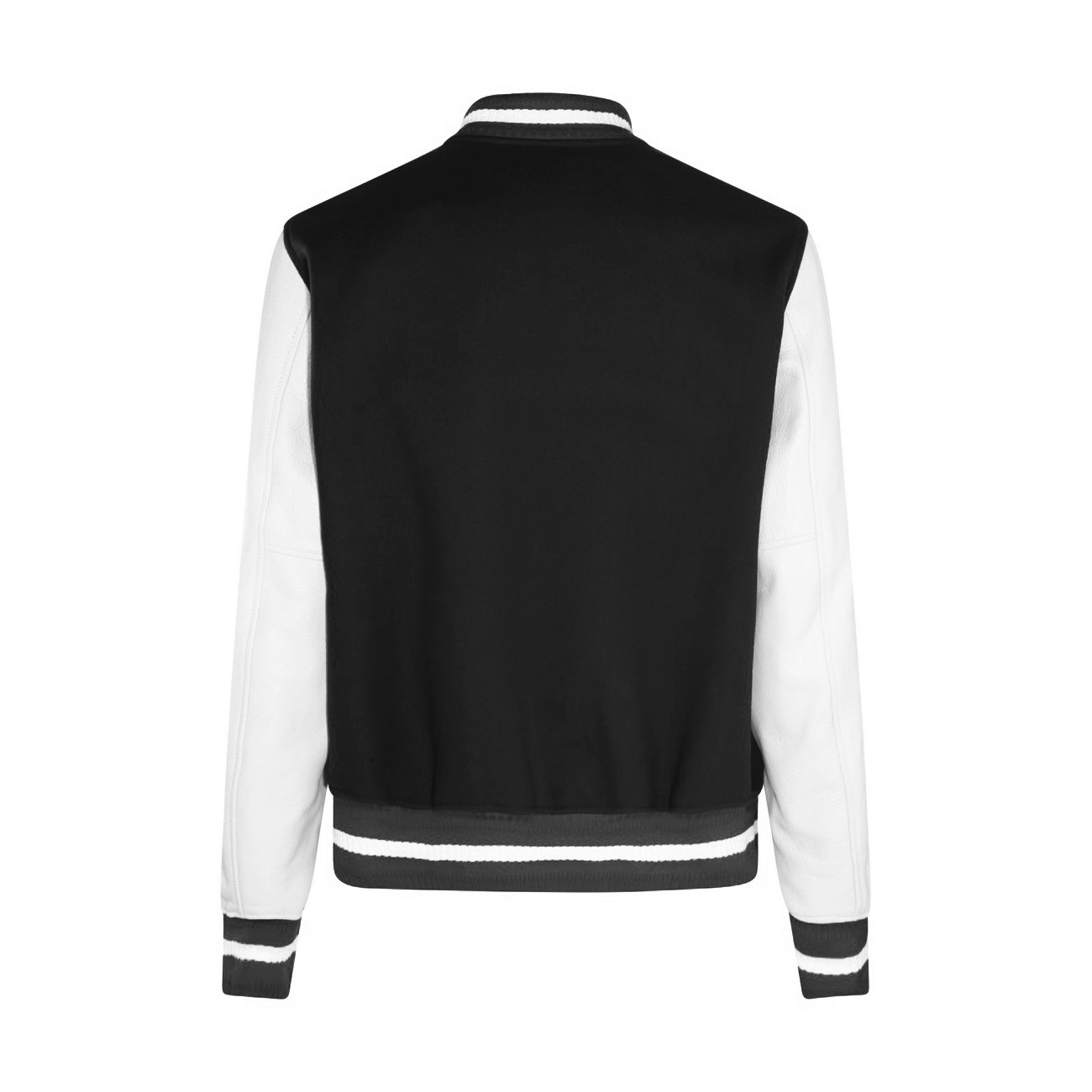 black and white wool blend casual jacket - 2