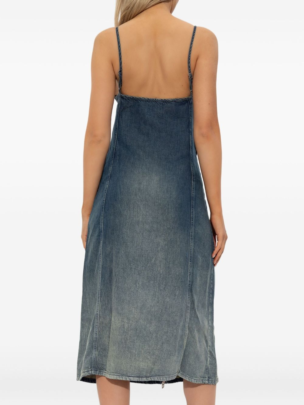 zip-up denim midi dress - 4