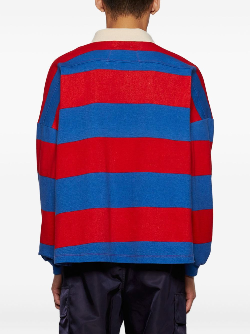 striped-pattern pique polo shirt - 5