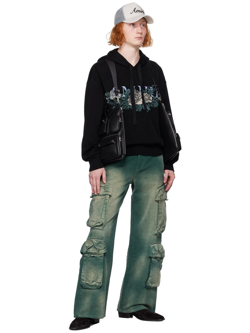 AMIRI Black Floral Hoodie outlook