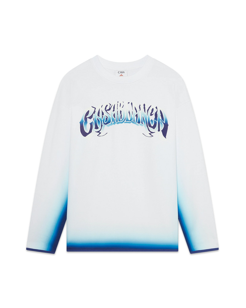 Blue Fade Long Sleeve T-Shirt | Casablanca Paris 1