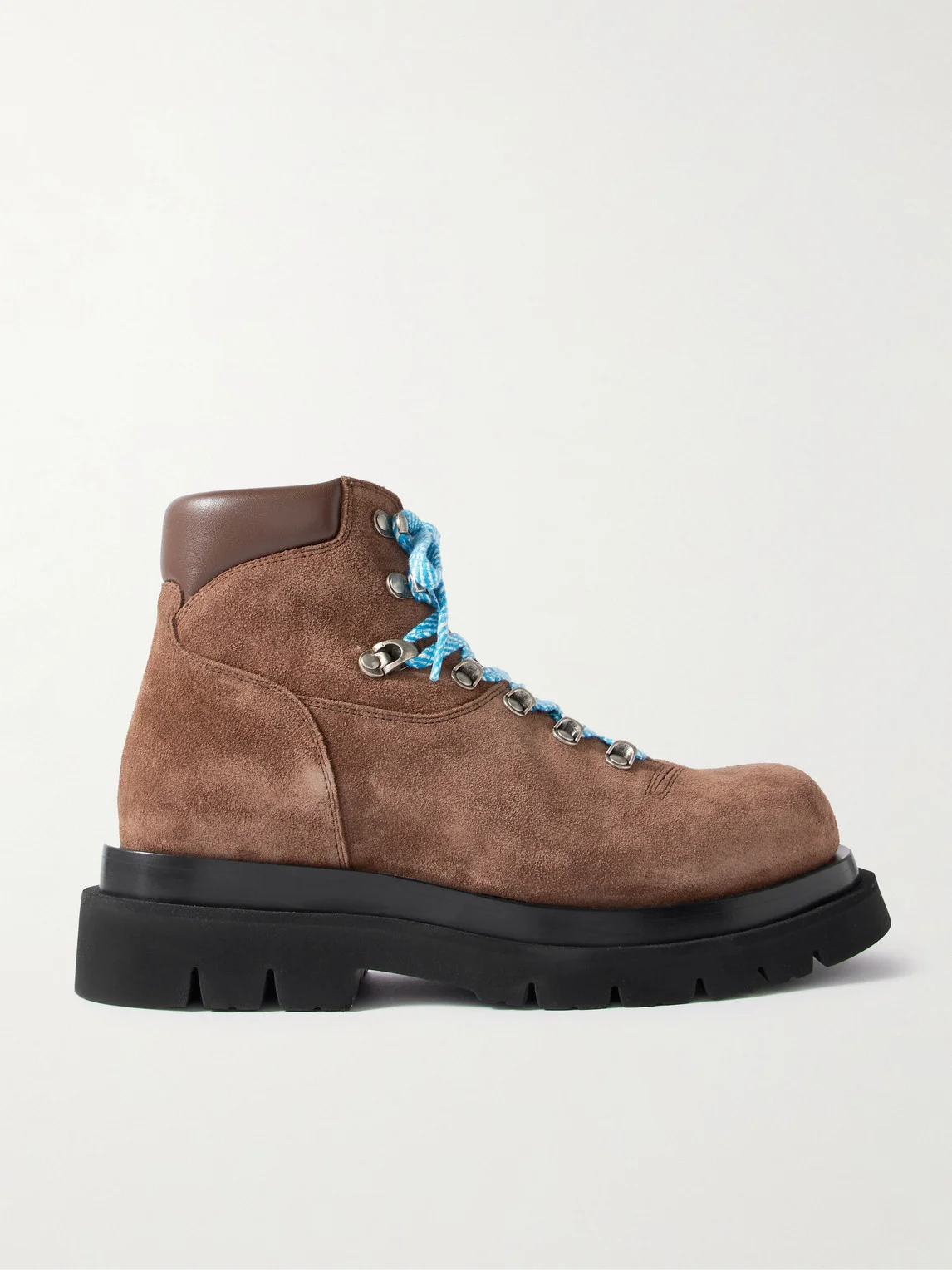 Lug Leather-Trimmed Suede Hiking Boots - 1