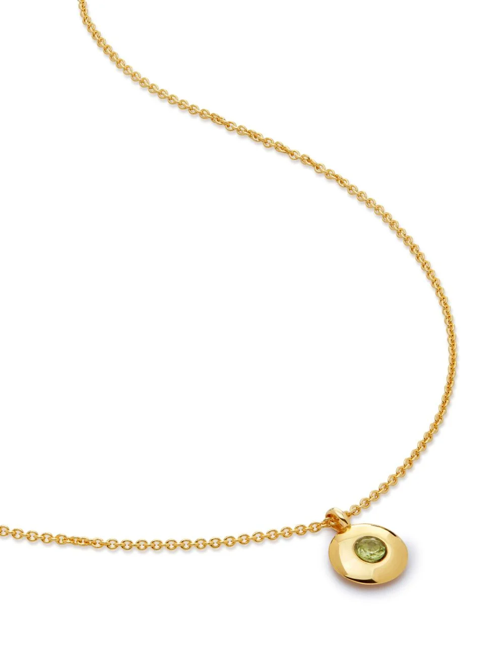 18kt recycled gold vermeil Birthstone peridot pendant necklace - 1