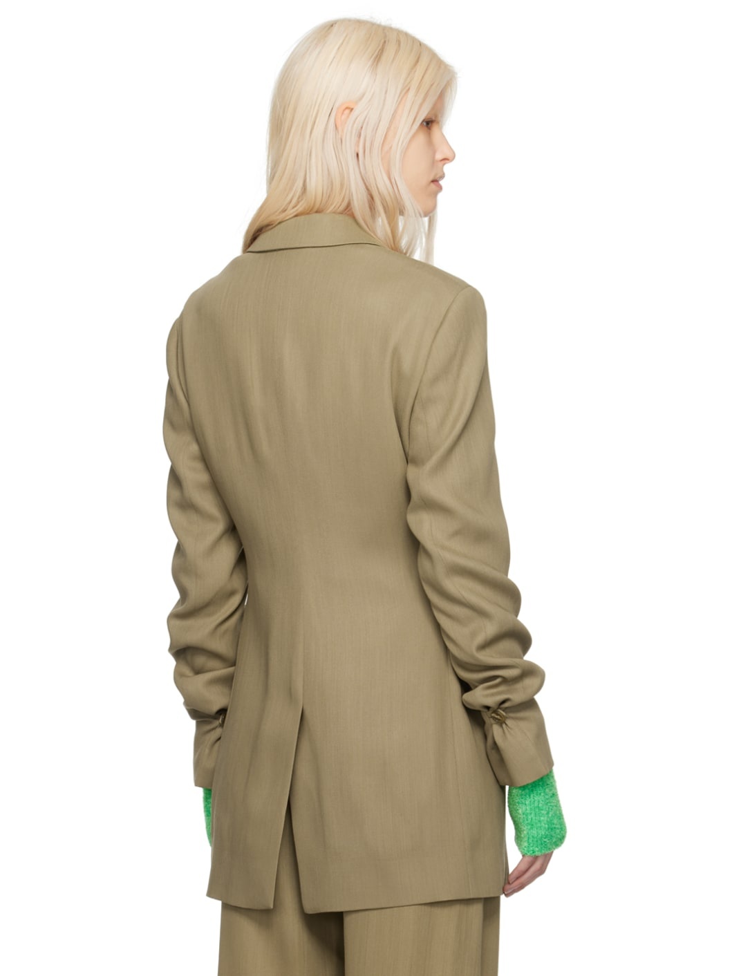 Brown Single-Breasted Blazer - 3