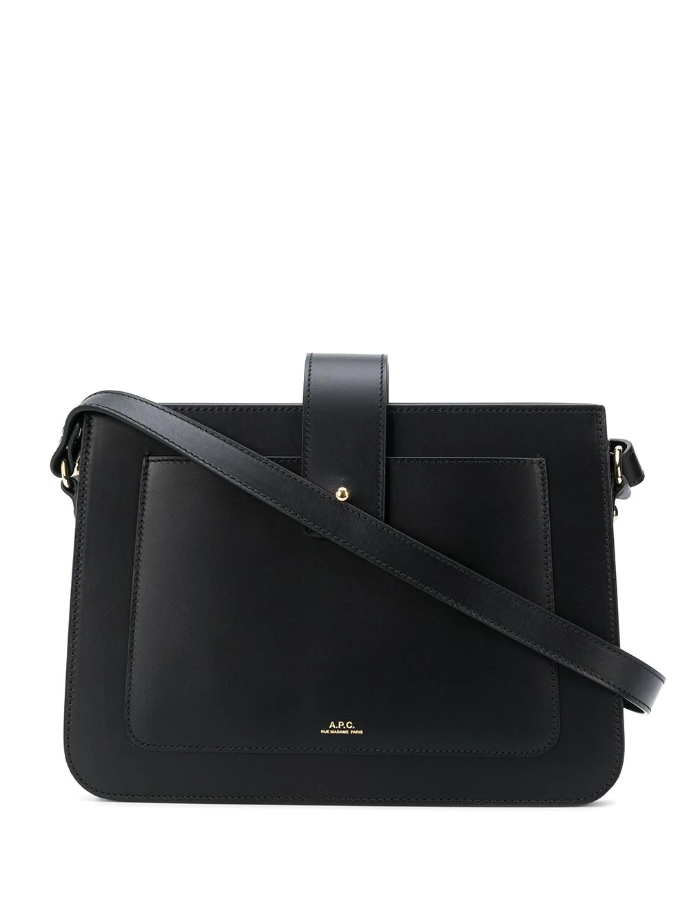 trapezoid pocket detail shoulder bag - 1