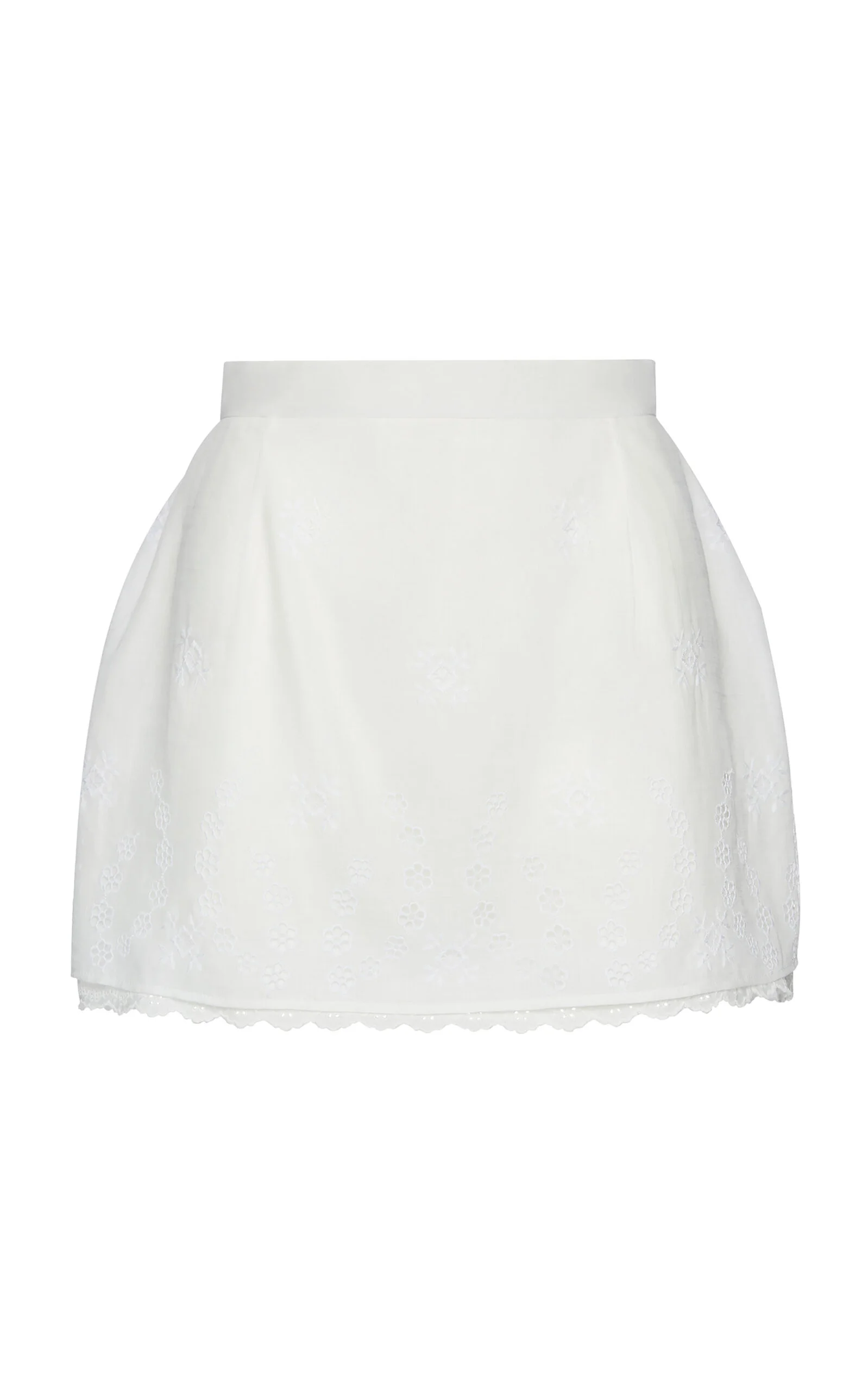 Cotton-Linen Blend Mini Skirt white - 1