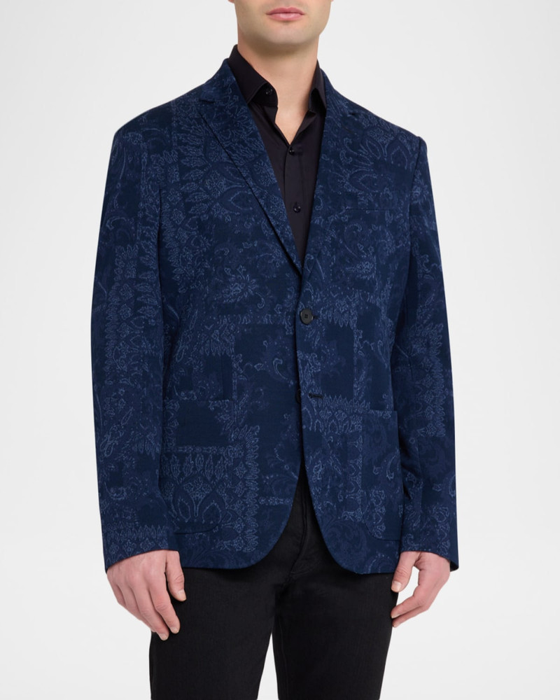 Men's Floral Motif Cotton Jacquard Sport Coat 4