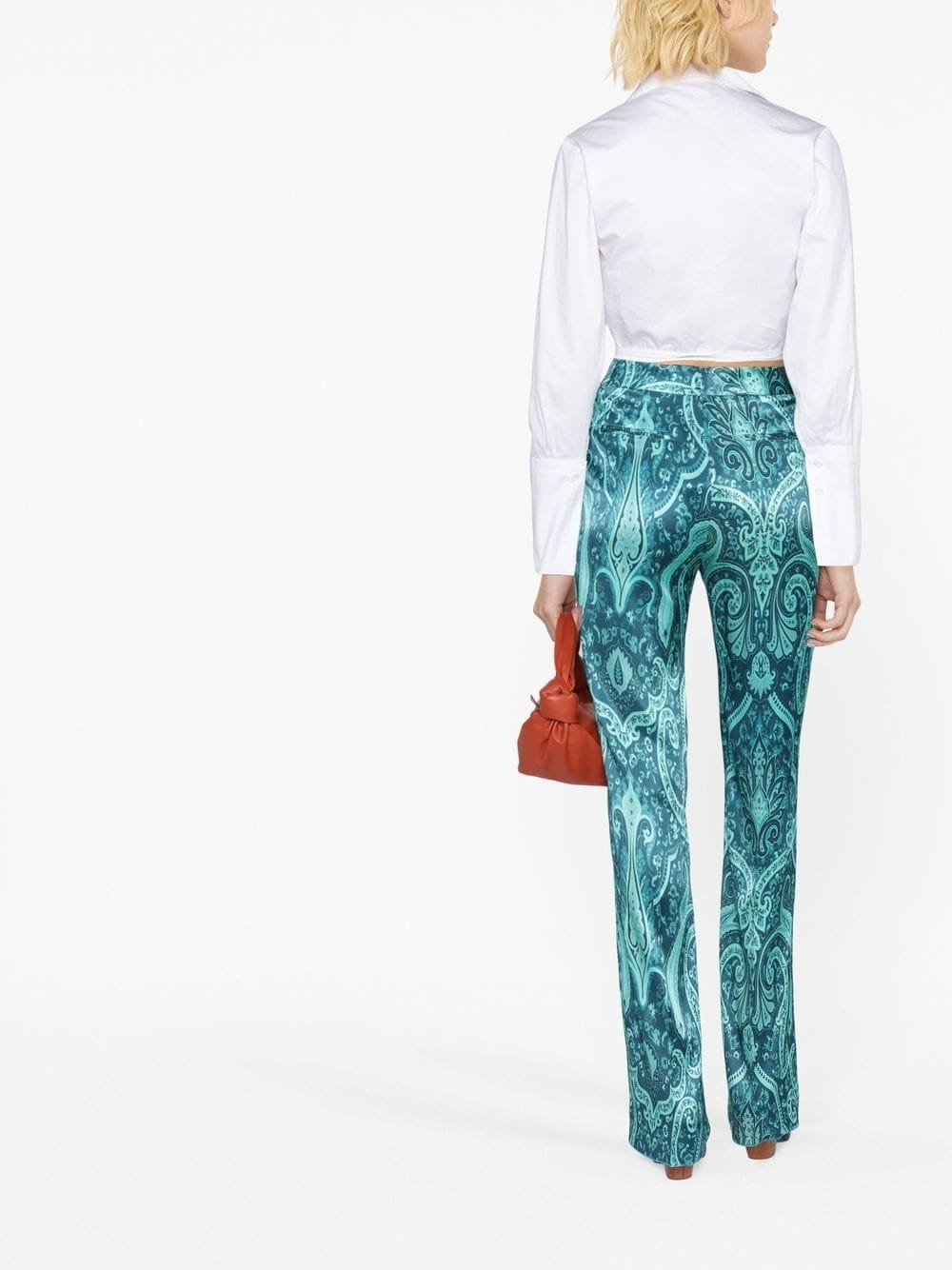 paisley-print tailored trousers - 4