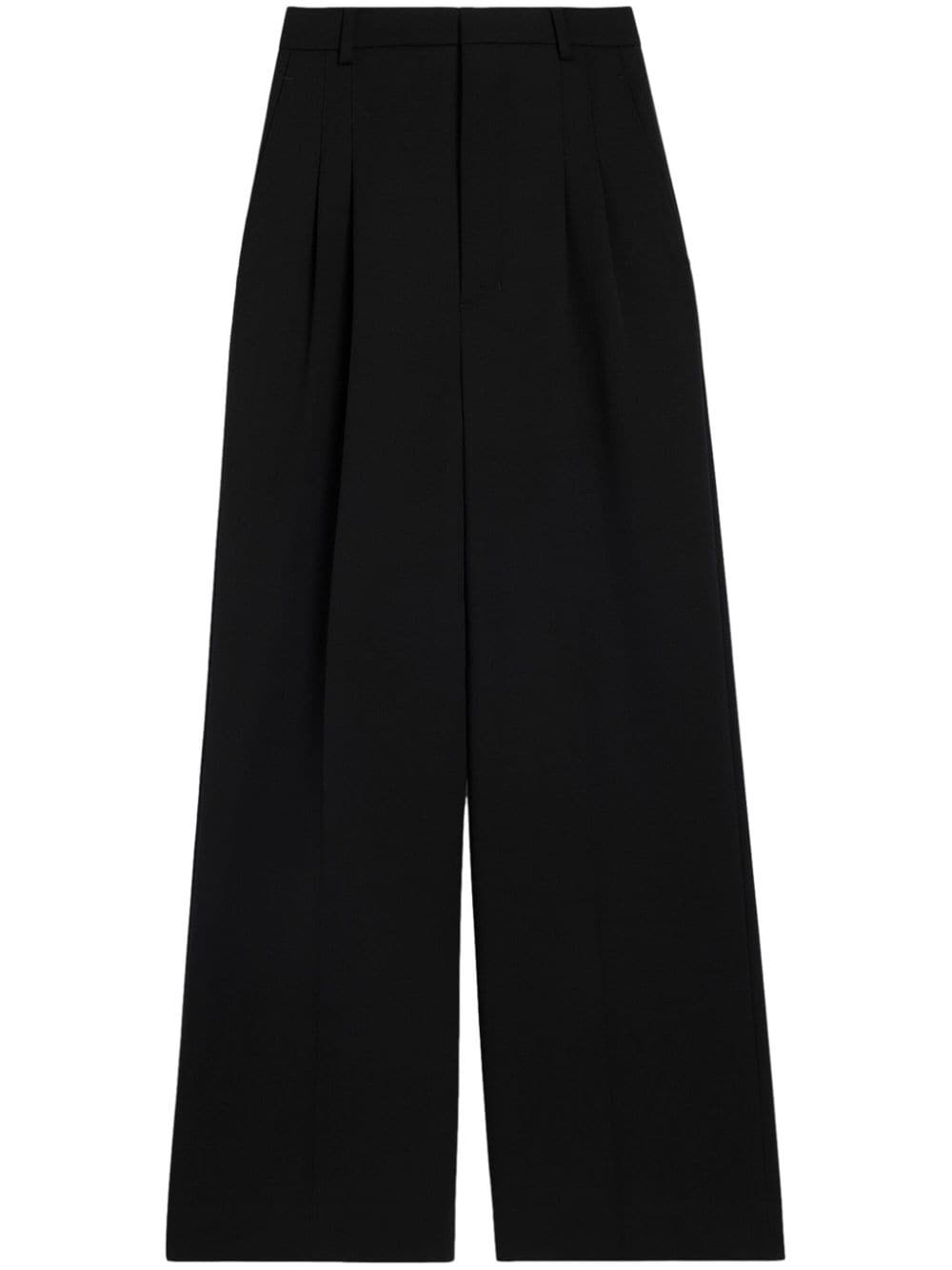 twill wide-leg trousers - 1