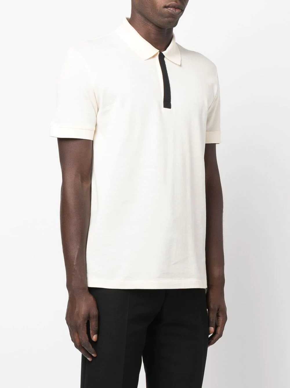 logo-tape short-sleeved polo shirt - 3