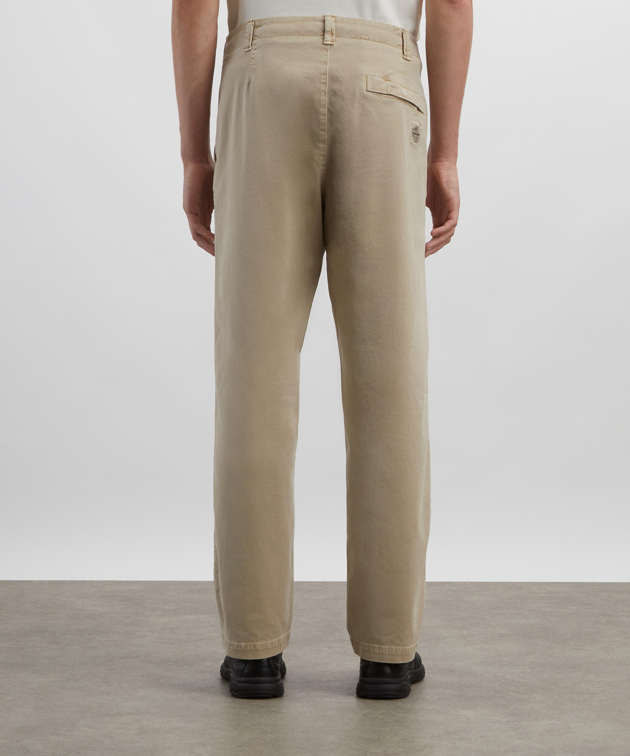 Stretch Broken Twill Cotton Old Effect Chino Trousers - 4