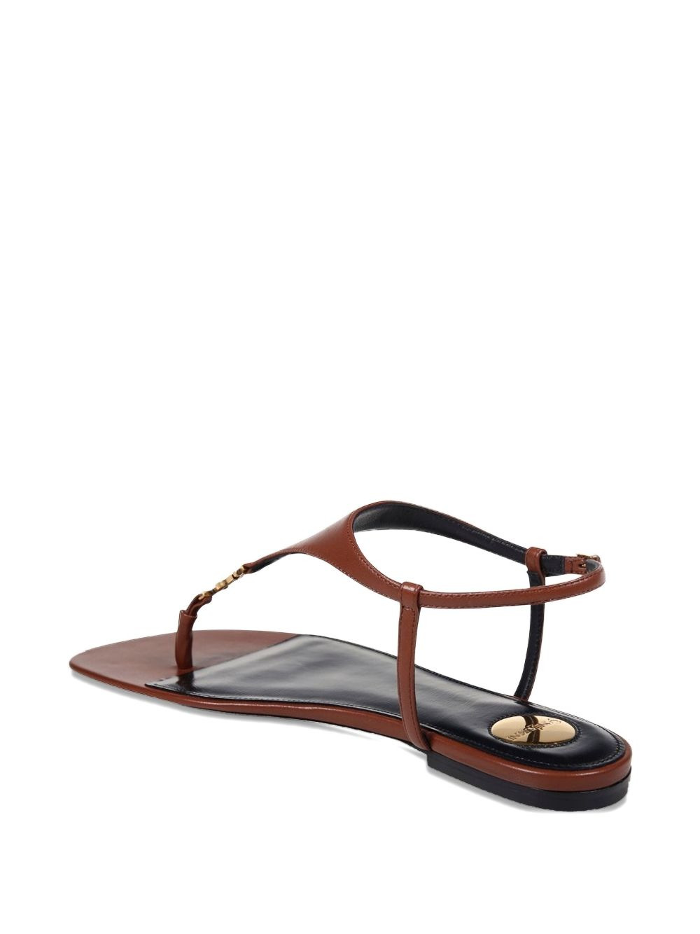 T-strap logo-embellished leather sandals - 3