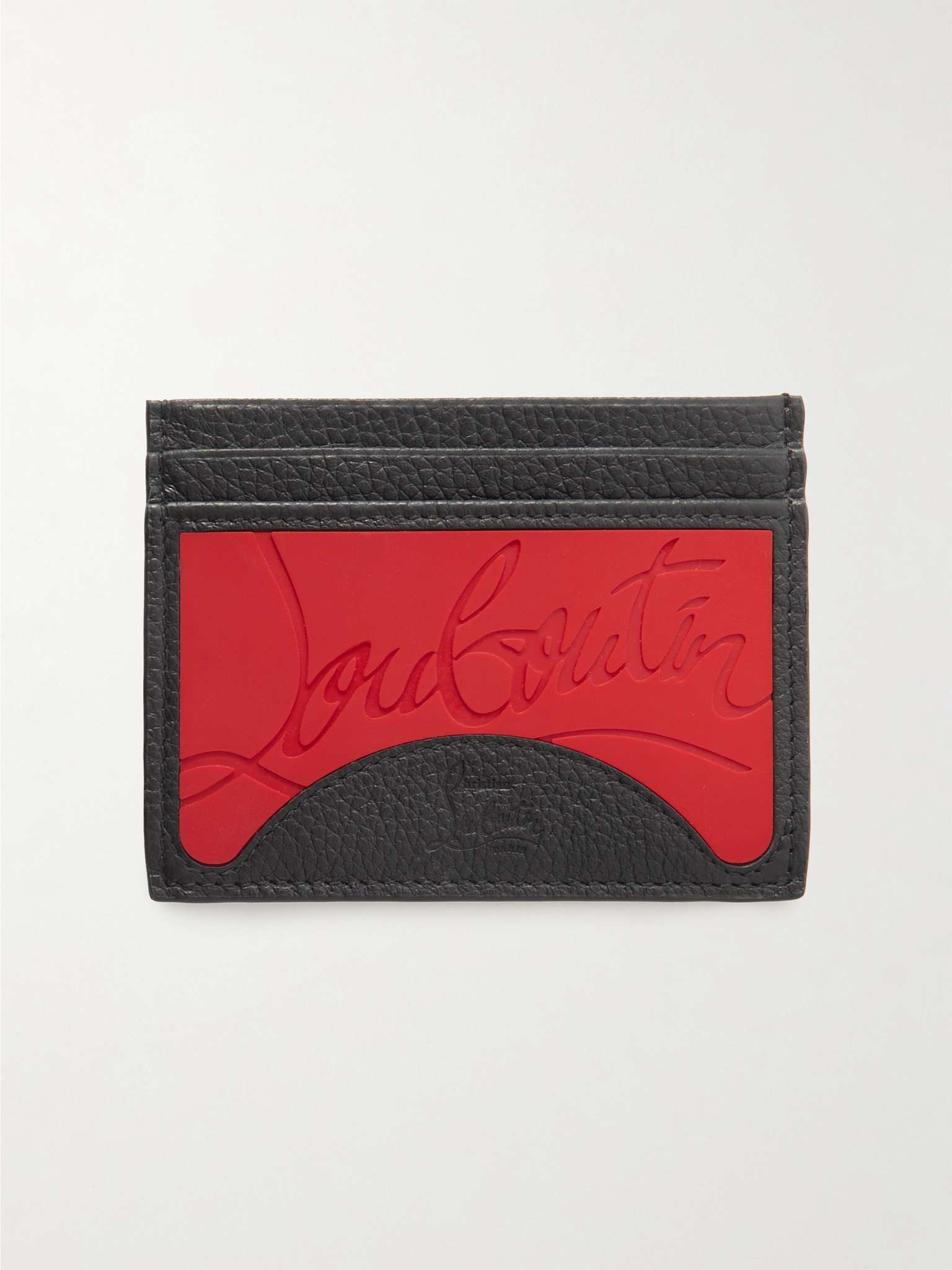 Full-Grain Leather and Logo-Debossed Rubber Cardholder - 1