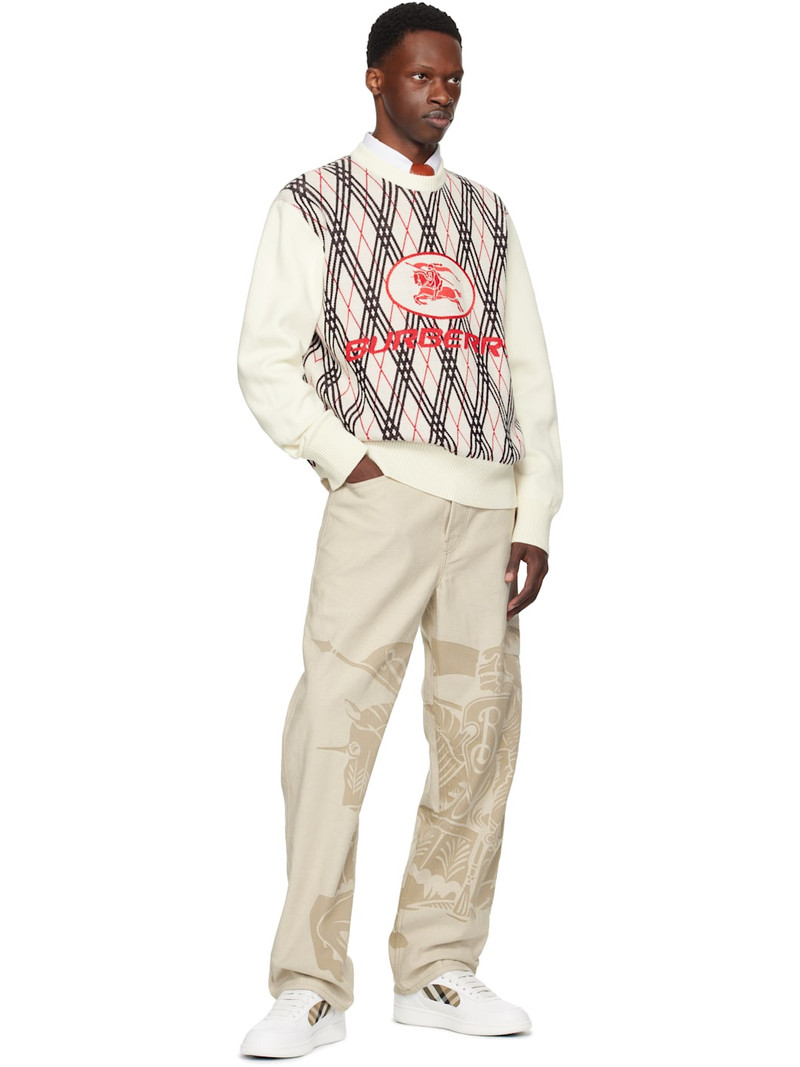 Burberry White Leather & Check Terrace Sneakers​ outlook