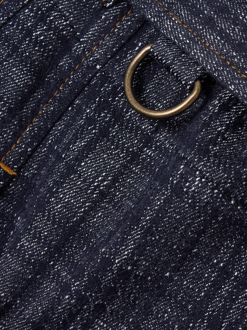 Belted Checked Denim Shorts 4