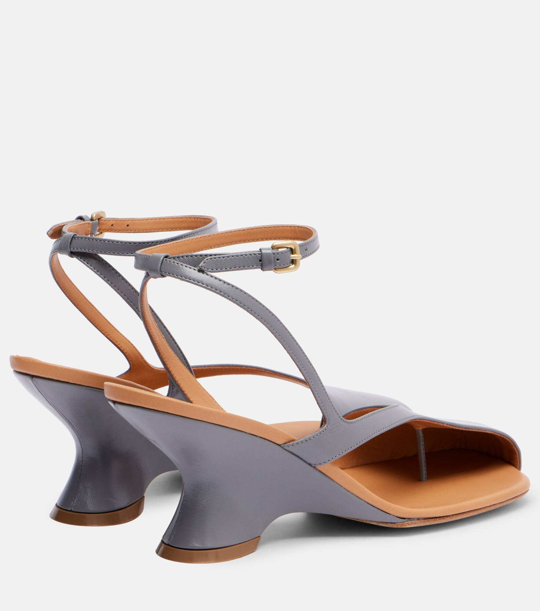75 leather wedge sandals - 2