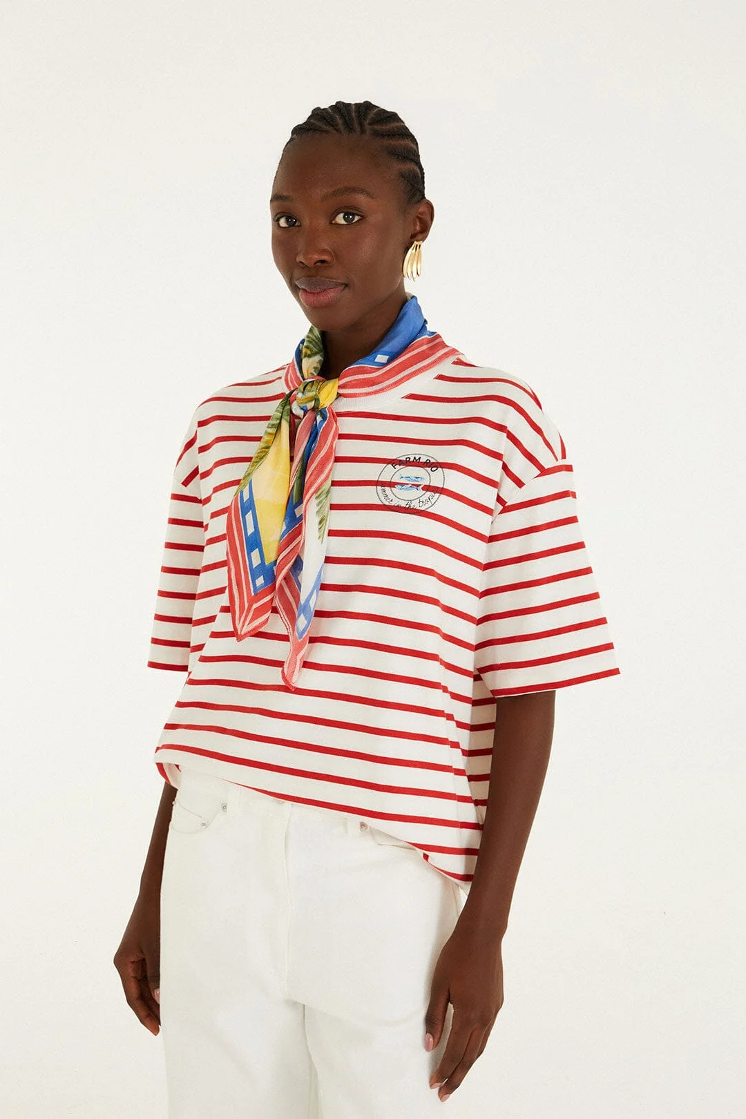 Red Summer In The Tropics Stripes T-Shirt - 1