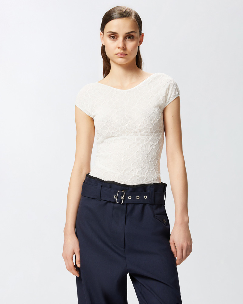 PINKO FITTED SHORT-SLEEVED LACE SWEATER outlook
