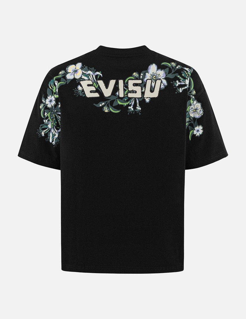 Floral Daicock and Logo Embroidery Loose Fit T-Shirt 1