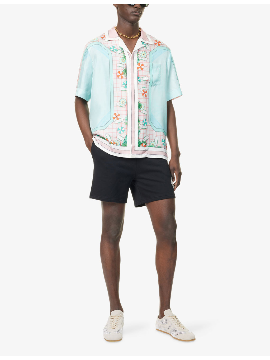 Copacabana Cuban-Collar Short-Sleeve Silk Shirt - 2