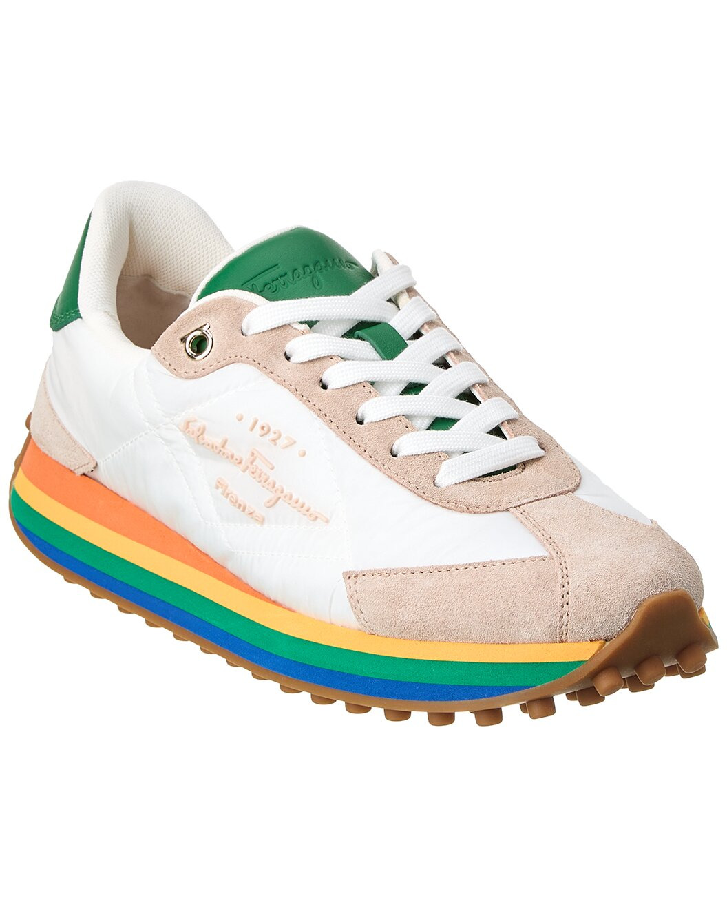 Ferragamo Iggy Nylon & Suede Sneaker - 1