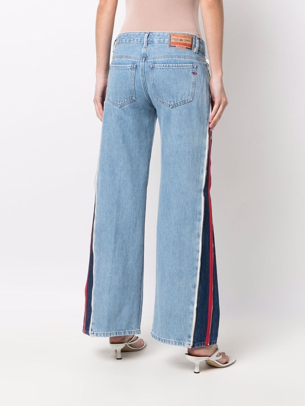 patchwork wide-leg jeans - 4