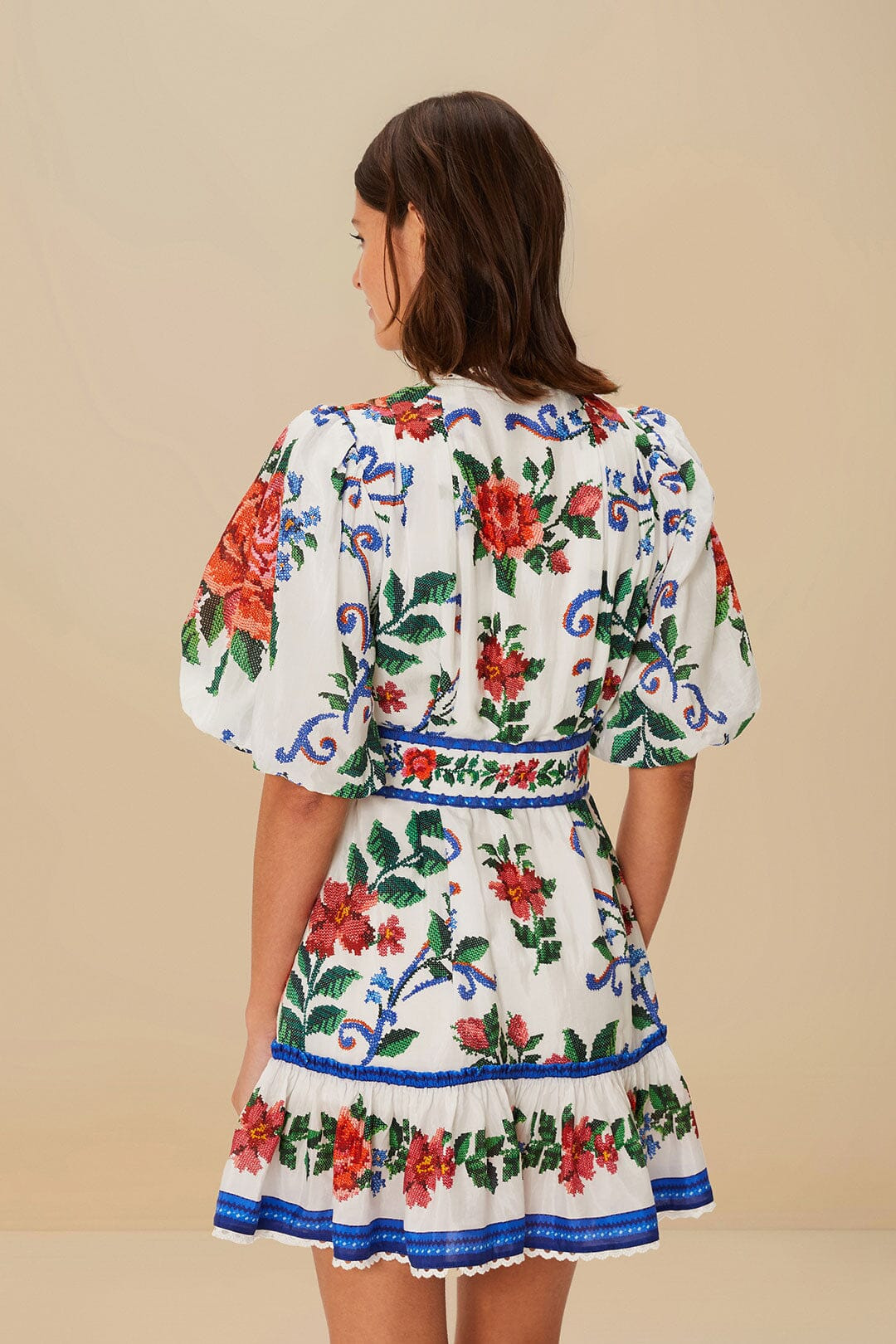 Off-White Flower Tapestry Mini Dress - 4