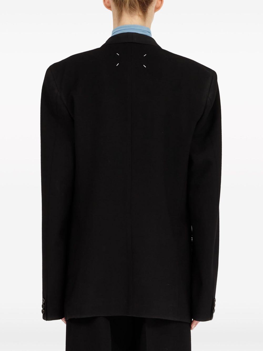 four-stitch logo single-breasted blazer - 4