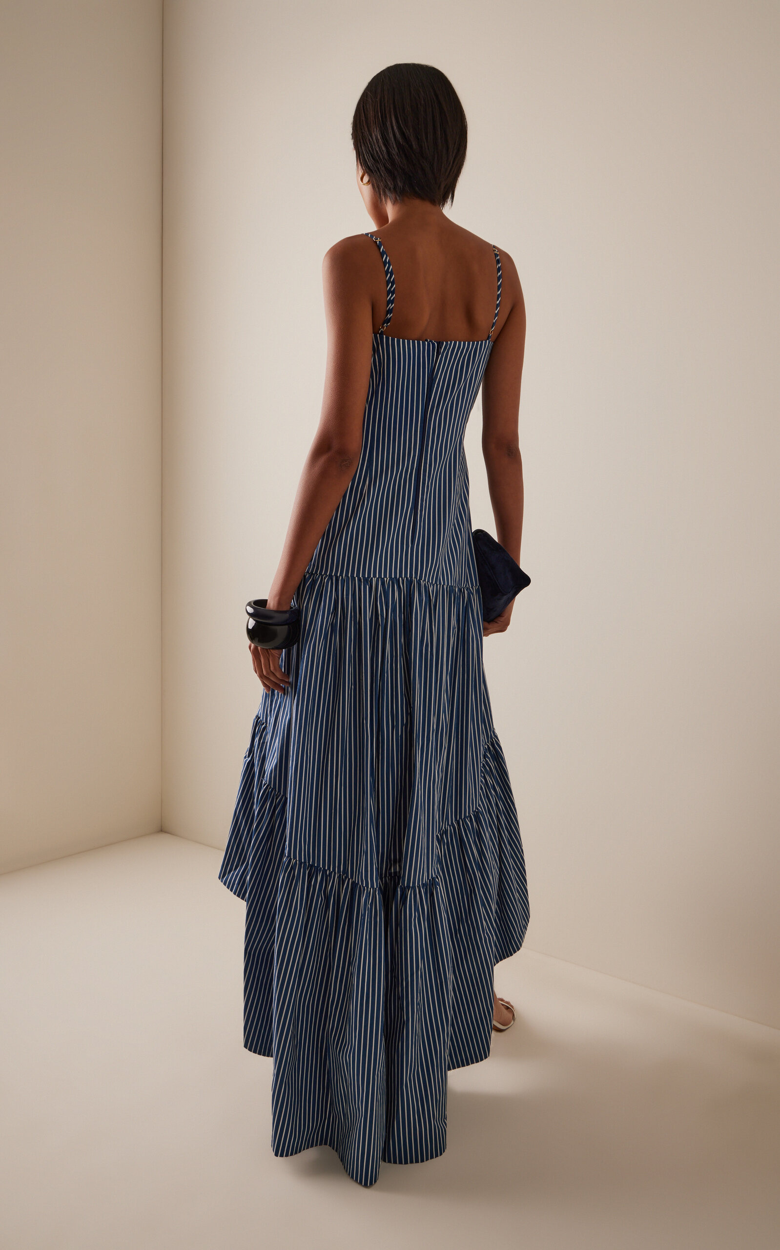 Exclusive Colonial Striped Cotton-Poplin Maxi Dress blue - 4